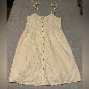 Aerie Cream Button-Front Mini Dress